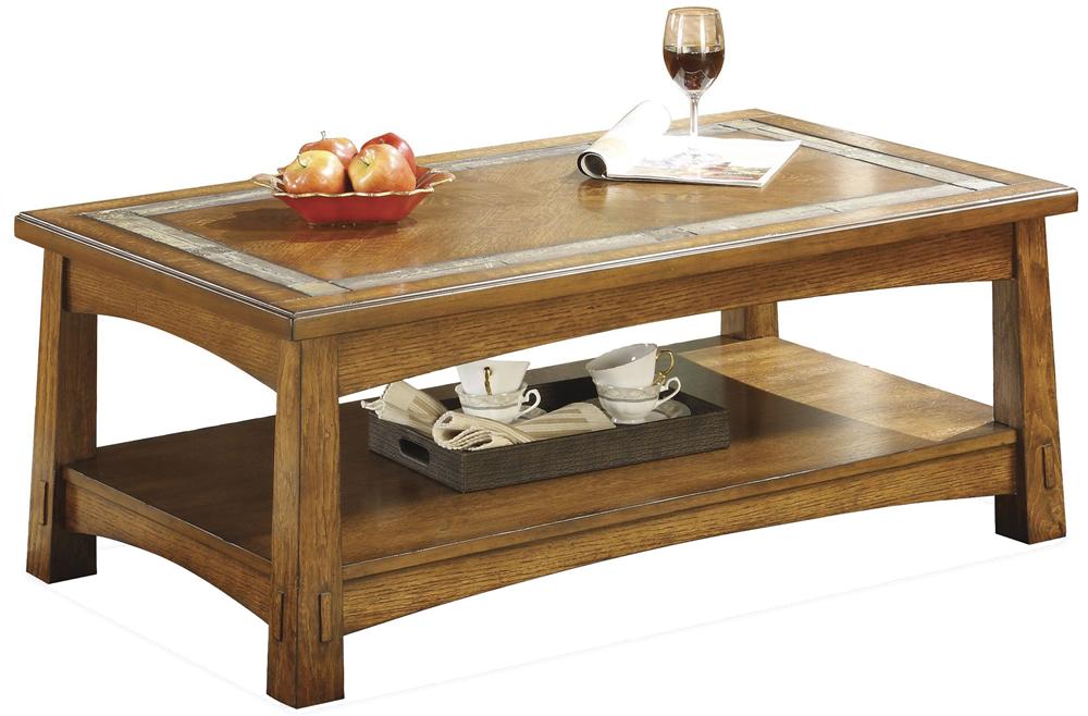 Riverside Furniture Craftsman Home 2902 Rectangular Coffee Table with a